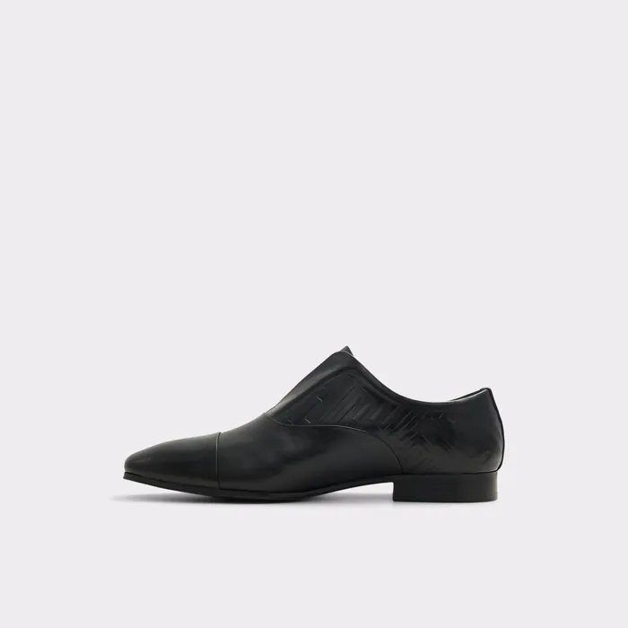 Valenti Black Leather Embossed Men ALDO Loafers and SlipOns