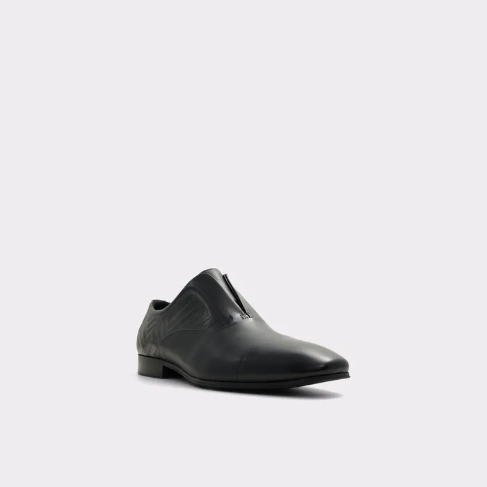 Valenti Black Leather Embossed Men ALDO Loafers and SlipOns