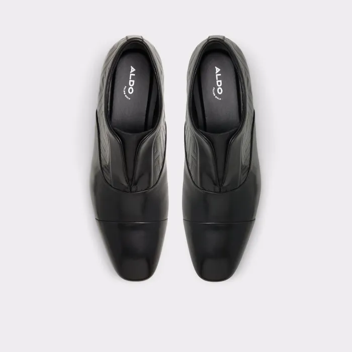 Valenti Black Leather Embossed Men ALDO Loafers and SlipOns