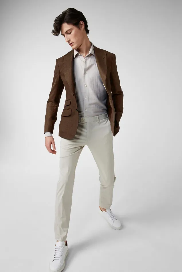 Van Laack Blazers Men Structured Jacket In Plain Wool With Modern Peak Lapels Beige Van Laack Blazers Men Structured Jacket In Plain Wool With Modern Peak Lapels Beige