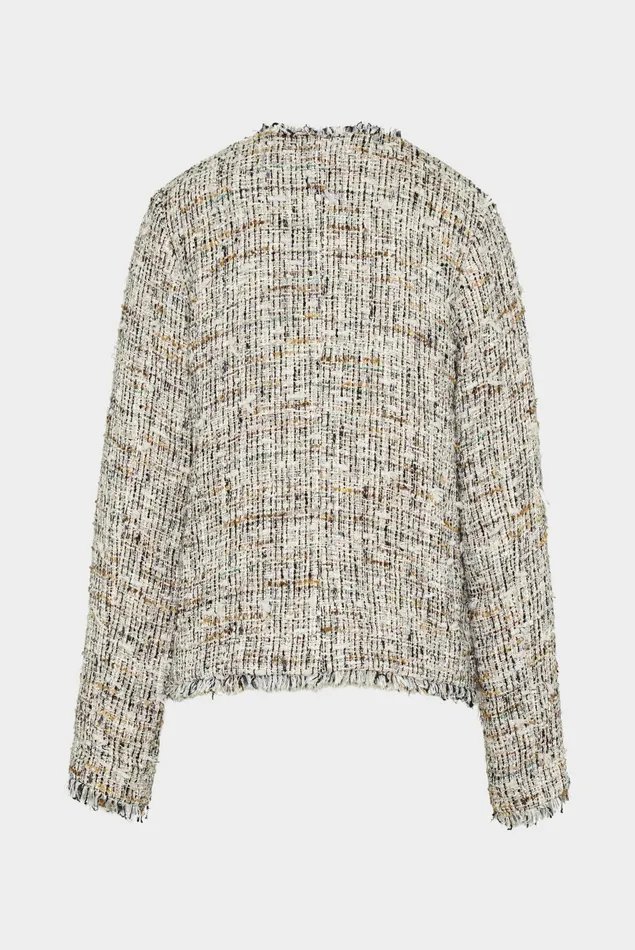 Van Laack Blazers Women Cropped Jacket With Fringed Details In Boucl Tweed Cotton Viscose Blend Van Laack Blazers Women Cropped Jacket With Fringed Details In Boucl Tweed Cotton Viscose Blend