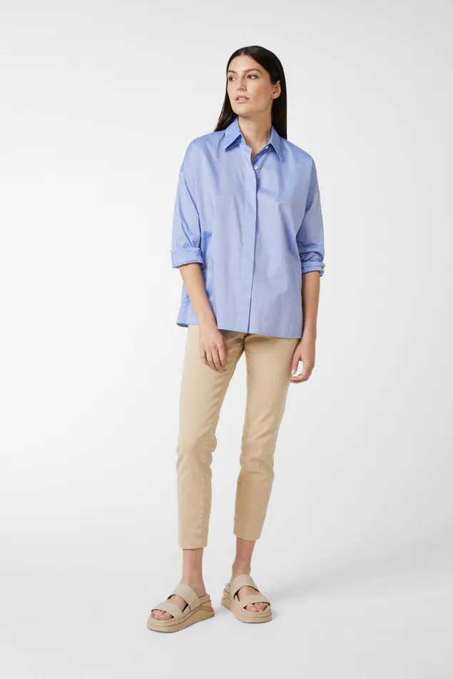 Van Laack Business Blouses Women Poplin Shirt Blouse With Dropped Shoulders Blue Van Laack Business Blouses Women Poplin Shirt Blouse With Dropped Shoulders Blue