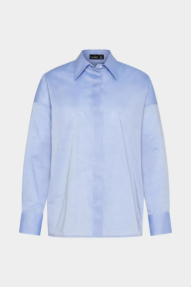 Van Laack Business Blouses Women Poplin Shirt Blouse With Dropped Shoulders Blue Van Laack Business Blouses Women Poplin Shirt Blouse With Dropped Shoulders Blue