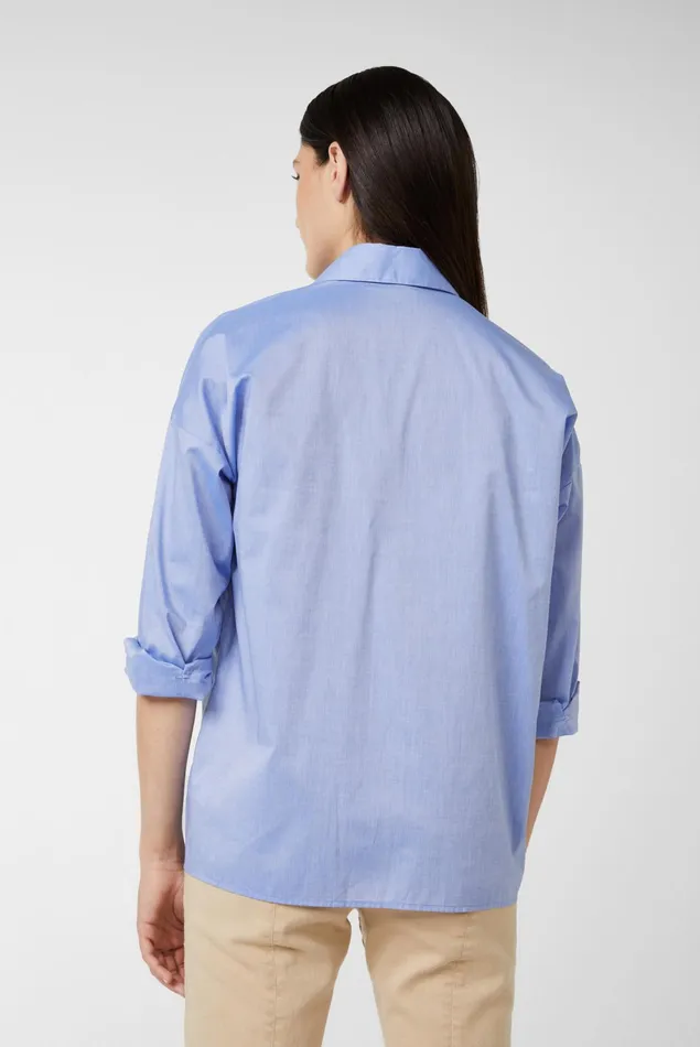 Van Laack Business Blouses Women Poplin Shirt Blouse With Dropped Shoulders Blue Van Laack Business Blouses Women Poplin Shirt Blouse With Dropped Shoulders Blue