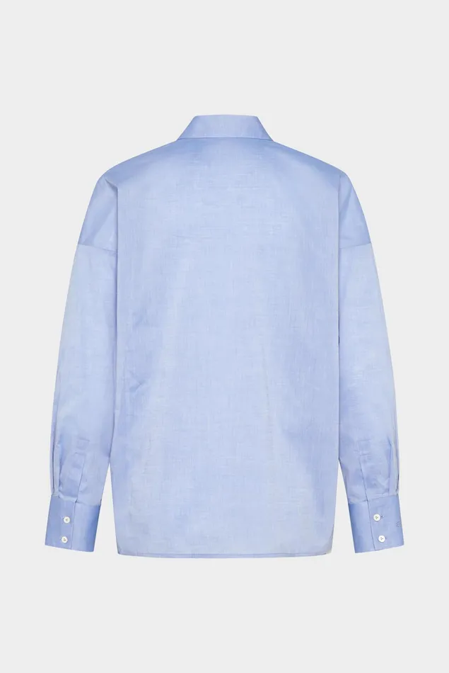 Van Laack Business Blouses Women Poplin Shirt Blouse With Dropped Shoulders Blue Van Laack Business Blouses Women Poplin Shirt Blouse With Dropped Shoulders Blue