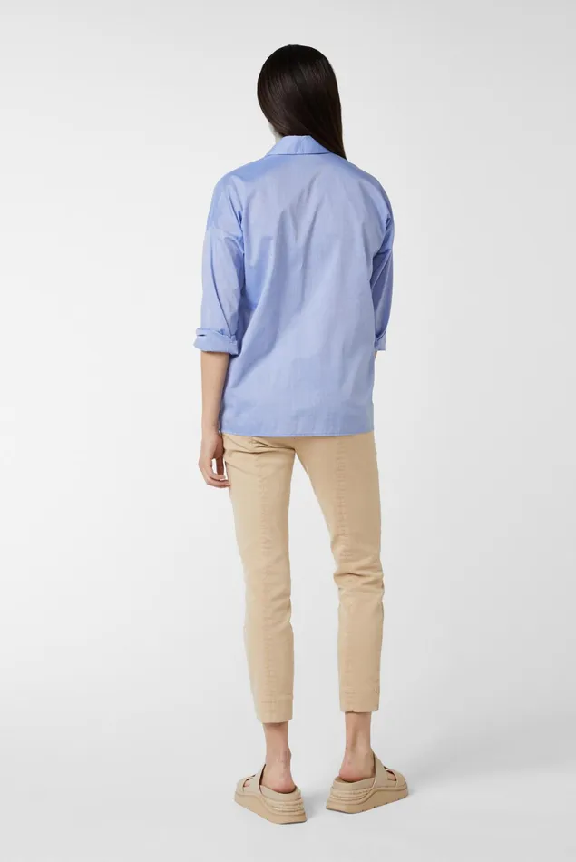 Van Laack Business Blouses Women Poplin Shirt Blouse With Dropped Shoulders Blue Van Laack Business Blouses Women Poplin Shirt Blouse With Dropped Shoulders Blue