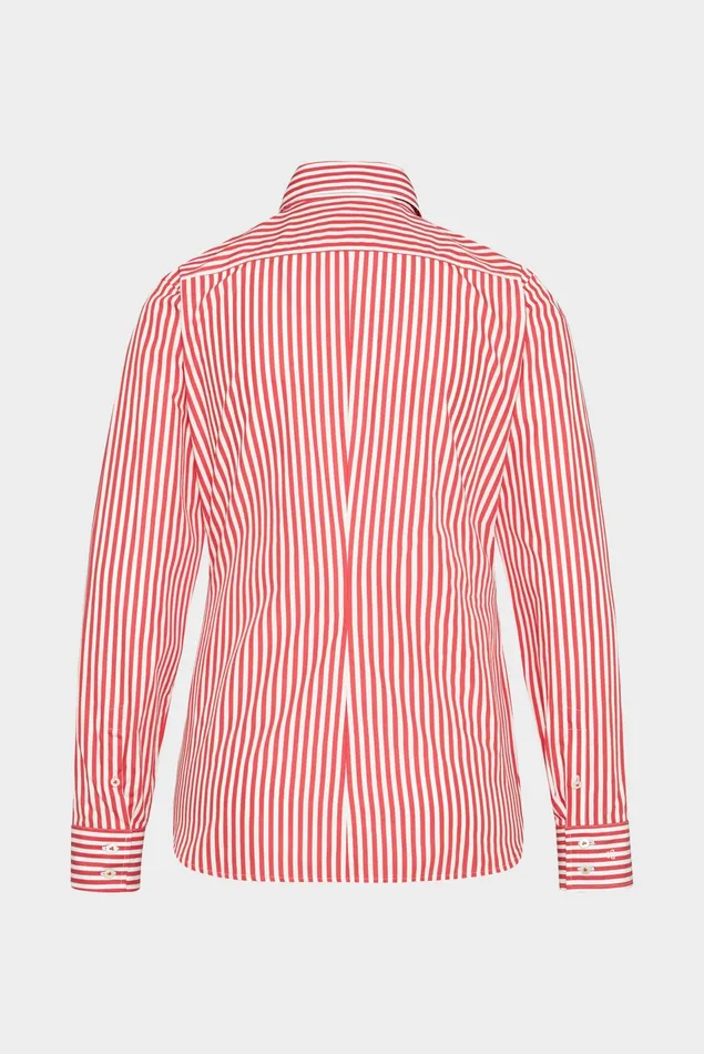 Van Laack Casual Blouses Women Shirt Blouse With Contrasting Details Red Striped Van Laack Casual Blouses Women Shirt Blouse With Contrasting Details Red Striped