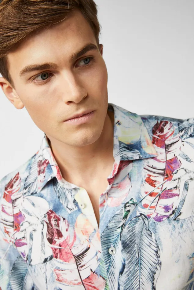 Van Laack Casual Shirts Men Poplin Shirt With A Floral Print Van Laack Casual Shirts Men Poplin Shirt With A Floral Print