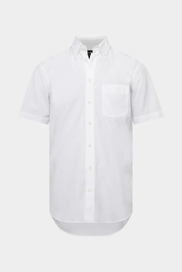 Van Laack ComfortFit Shirts Men Shortsleeved Shirt In Dark Cotton Poplin White