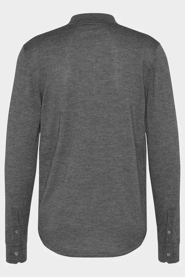 Van Laack Easy Iron Shirts Men Cashmere Knitted Shirt Gray Van Laack Easy Iron Shirts Men Cashmere Knitted Shirt Gray
