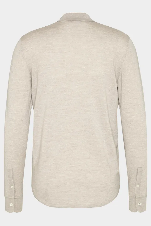 Van Laack Easy Iron Shirts Men Knitted Shirt Virgin WoolCashmere Blend Beige Van Laack Easy Iron Shirts Men Knitted Shirt Virgin WoolCashmere Blend Beige
