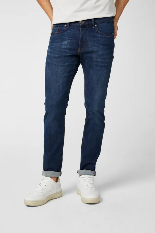 Van Laack Jeans and Pants Men High Quality Mens Cotton Blend Slim Fit Blue Jeans Pants