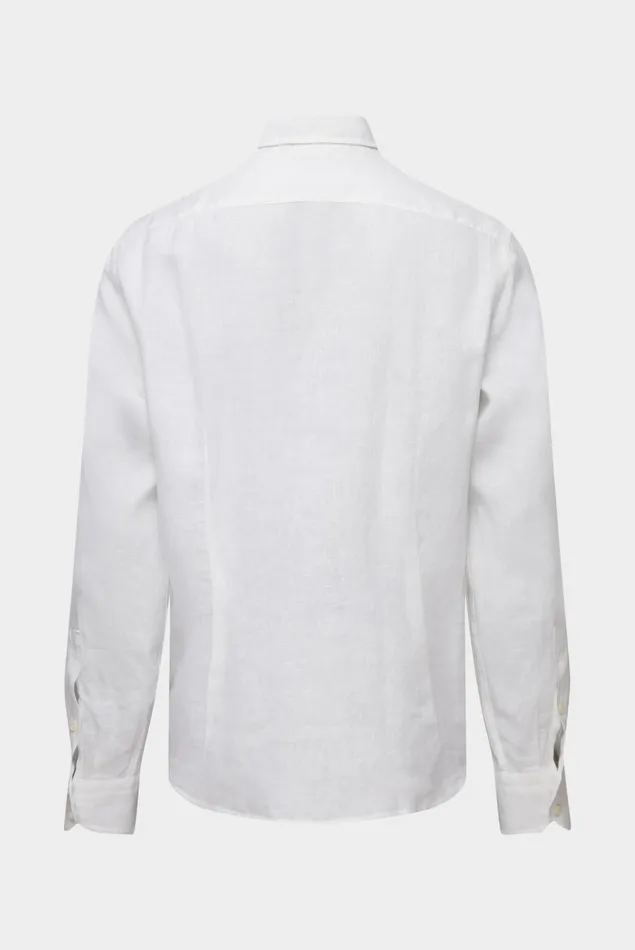 Van Laack Linen Shirts Men Linen Shirt With A Buttondown Collar White