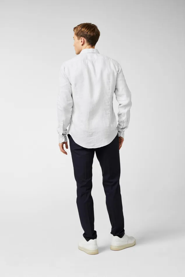 Van Laack Linen Shirts Men Linen Shirt With A Buttondown Collar White