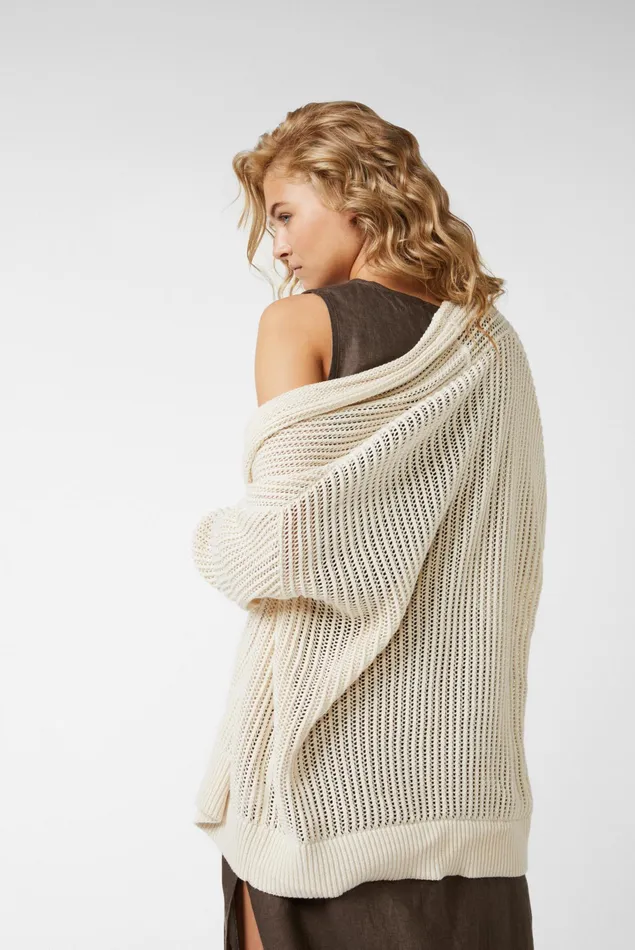 Van Laack Sweaters and Cardigans Women Long Cardigan Made From Organic Cotton Offwhite Van Laack Sweaters and Cardigans Women Long Cardigan Made From Organic Cotton Offwhite