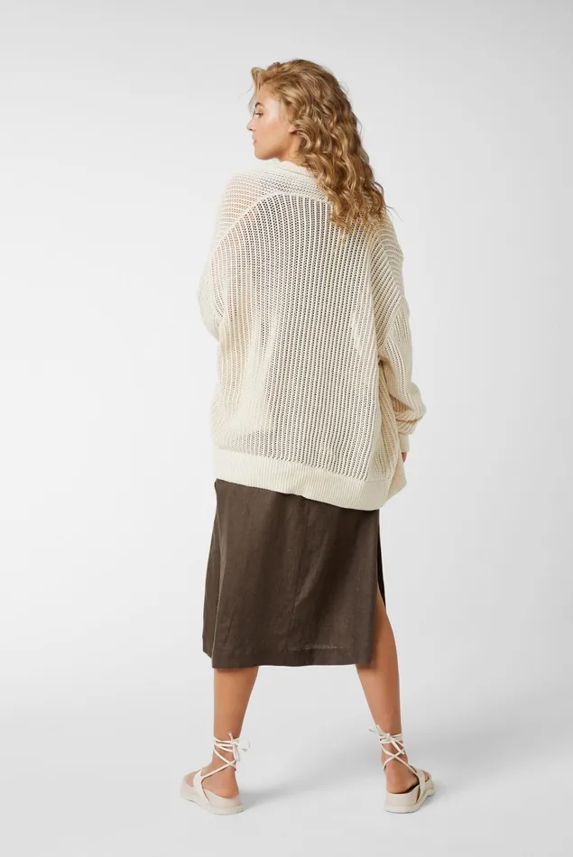 Van Laack Sweaters and Cardigans Women Long Cardigan Made From Organic Cotton Offwhite Van Laack Sweaters and Cardigans Women Long Cardigan Made From Organic Cotton Offwhite