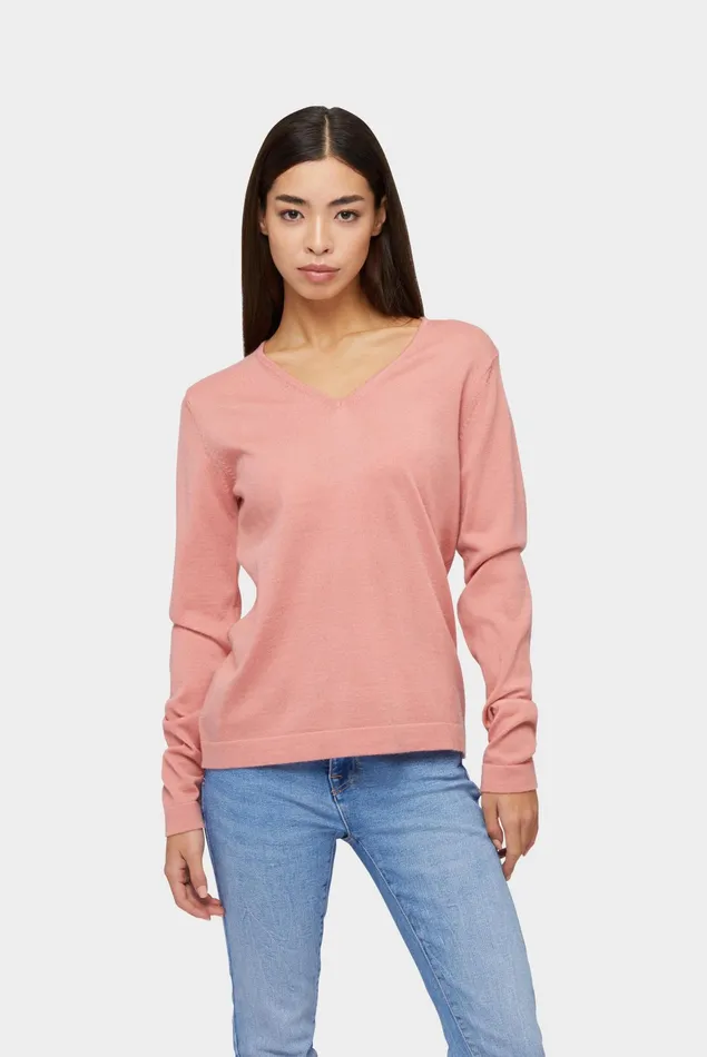 Van Laack Sweaters and Cardigans Women VNeck Jumper Made Of Merino Wool Pink