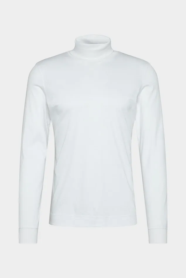Van Laack TShirts Men Swiss Cotton Jersey Turtleneck Shirt White Van Laack TShirts Men Swiss Cotton Jersey Turtleneck Shirt White