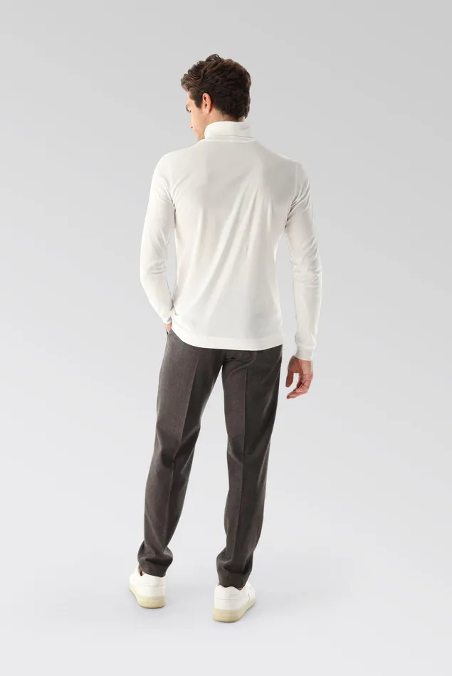 Van Laack TShirts Men Swiss Cotton Jersey Turtleneck Shirt White Van Laack TShirts Men Swiss Cotton Jersey Turtleneck Shirt White