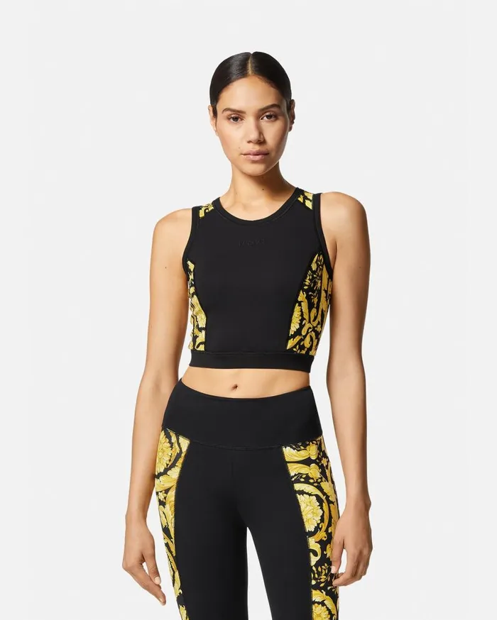 Versace Activewear Barocco Gym Sports Bra Black 8211 Women Versace Activewear Barocco Gym Sports Bra Black 8211 Women