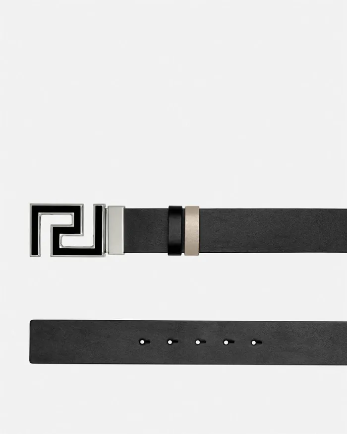 Versace Belts Greca Reversible Belt 4 Cm Black 8211 Men Versace Belts Greca Reversible Belt 4 Cm Black 8211 Men