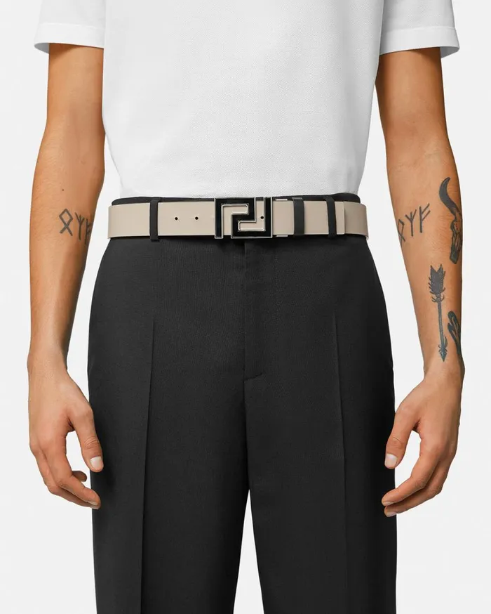 Versace Belts Greca Reversible Belt 4 Cm Black 8211 Men Versace Belts Greca Reversible Belt 4 Cm Black 8211 Men