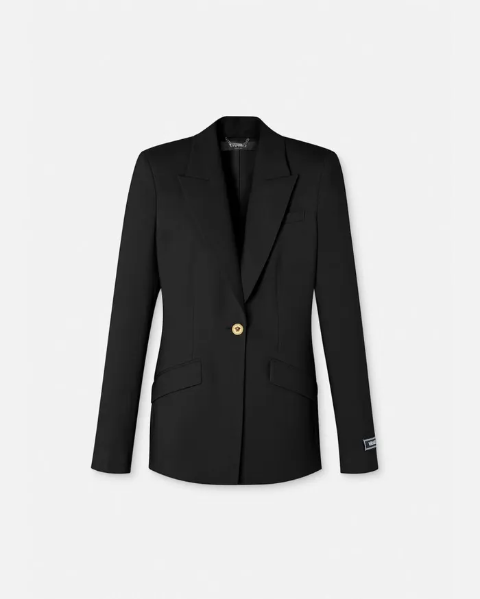 Versace Blazer and Jackets SingleBreasted DV Blazer Black 8211 Women