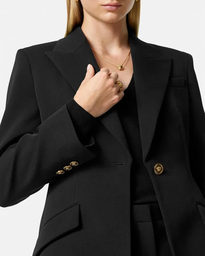 Versace Blazer and Jackets SingleBreasted DV Blazer Black 8211 Women Versace Blazer and Jackets SingleBreasted DV Blazer Black 8211 Women