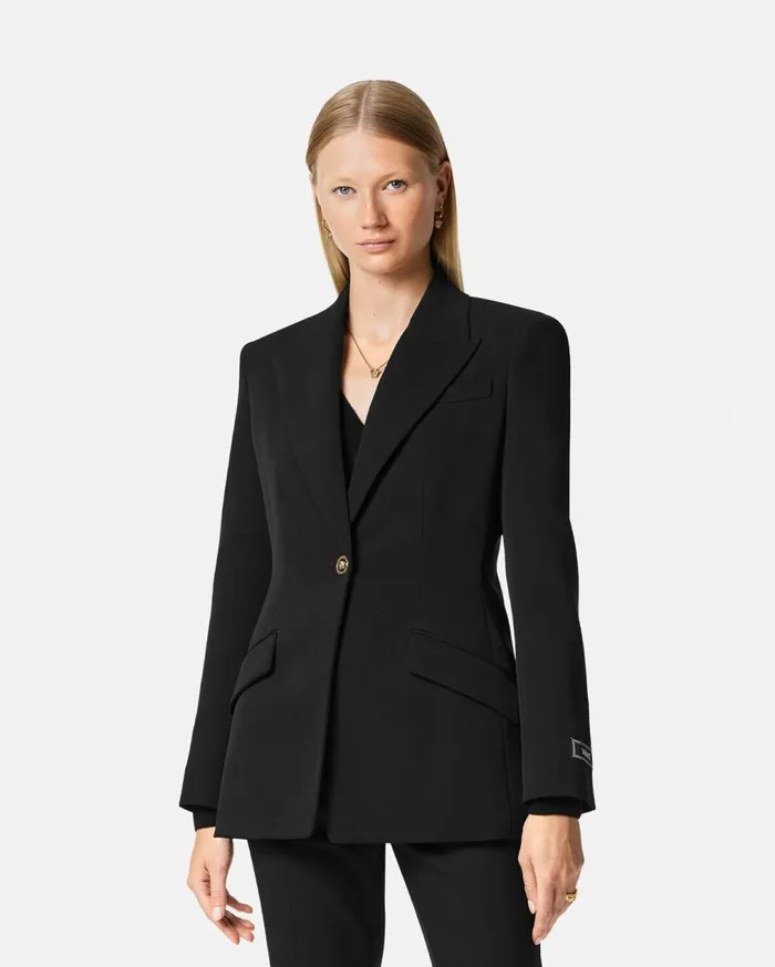 Versace Blazer and Jackets SingleBreasted DV Blazer Black 8211 Women Versace Blazer and Jackets SingleBreasted DV Blazer Black 8211 Women