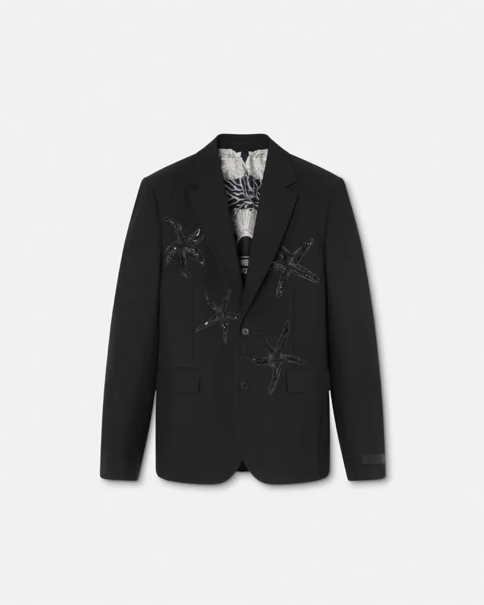 Versace Blazers and Suits Embellished MohairBlend Blazer Black 8211 Men