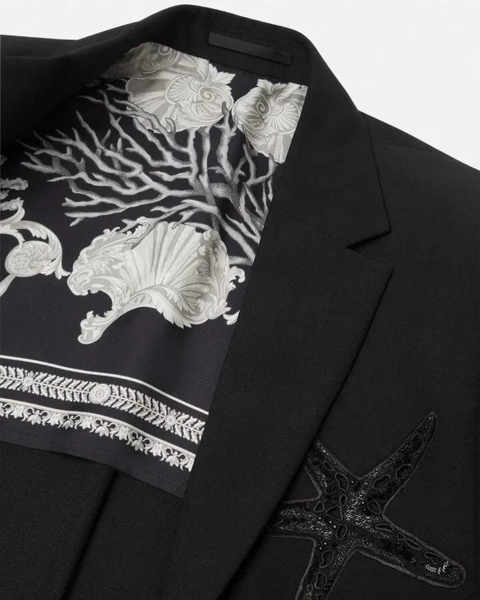 Versace Blazers and Suits Embellished MohairBlend Blazer Black 8211 Men Versace Blazers and Suits Embellished MohairBlend Blazer Black 8211 Men