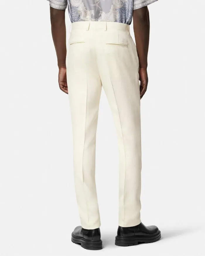 Versace Blazers and Suits SilkBlend Malfil Formal Pants White 8211 Men Versace Blazers and Suits SilkBlend Malfil Formal Pants White 8211 Men