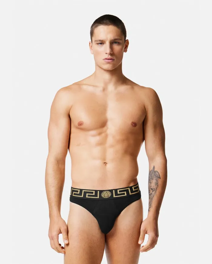 Versace Briefs Greca Border Thong Black 8211 Men Versace Briefs Greca Border Thong Black 8211 Men