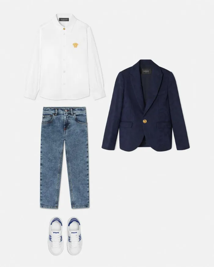 Versace Clothing Barocco Jacquard Kids Blazer Blue 8211 Children Versace Clothing Barocco Jacquard Kids Blazer Blue 8211 Children