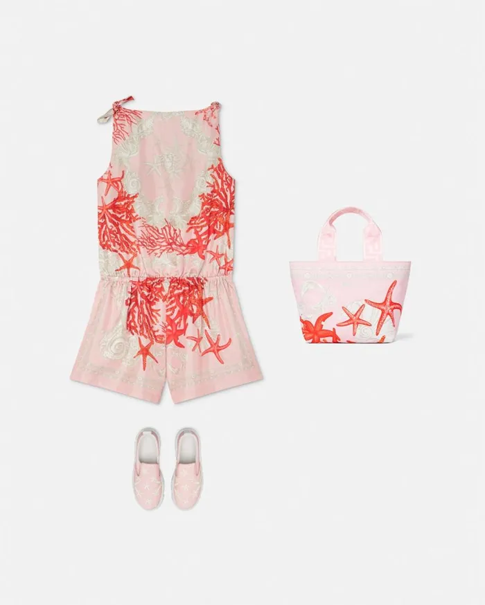 Versace Clothing Barocco Sea Kids Playsuit Coral 8211 Children Versace Clothing Barocco Sea Kids Playsuit Coral 8211 Children
