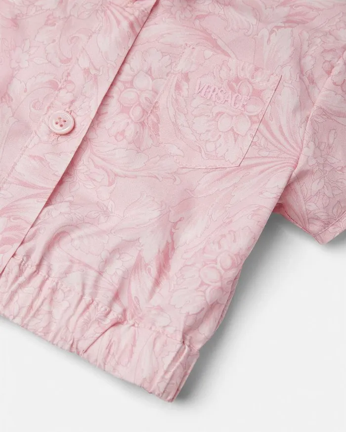 Versace Clothing Embroidered Barocco Baby Shirt Light Pink 8211 Children Versace Clothing Embroidered Barocco Baby Shirt Light Pink 8211 Children