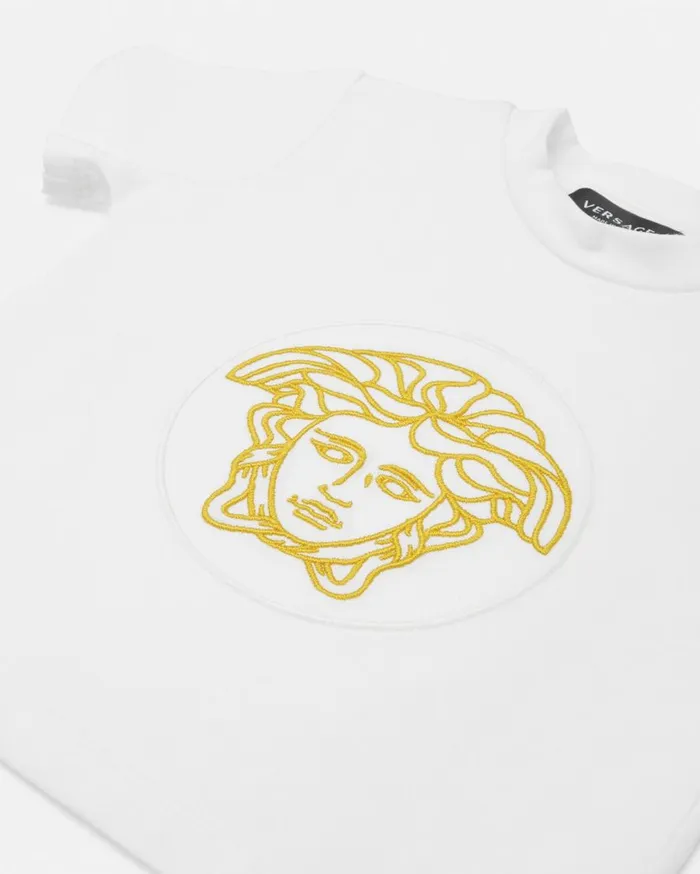 Versace Clothing Embroidered Medusa Baby TShirt Whiteprint 8211 Children Versace Clothing Embroidered Medusa Baby TShirt Whiteprint 8211 Children