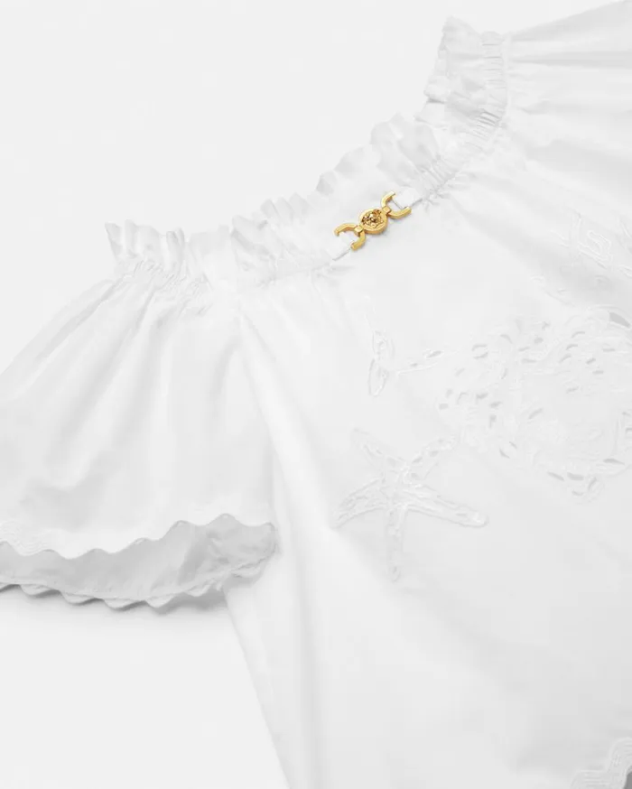Versace Clothing Embroidered Sangallo Kids Shirt White 8211 Children Versace Clothing Embroidered Sangallo Kids Shirt White 8211 Children