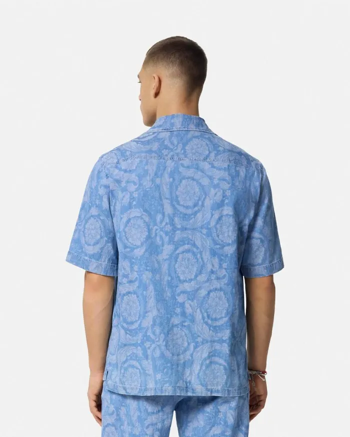 Versace Denim Barocco Chambray Denim Shirt Blue 8211 Men Versace Denim Barocco Chambray Denim Shirt Blue 8211 Men