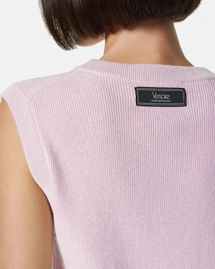 Versace Dresses 1978 ReEdition Logo Knit Mini Dress Light Pink 8211 Women Versace Dresses 1978 ReEdition Logo Knit Mini Dress Light Pink 8211 Women