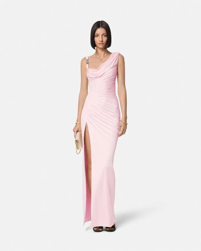 Versace Dresses Medusa 03995 Draped Gown Light Pink 8211 Women Versace Dresses Medusa 03995 Draped Gown Light Pink 8211 Women