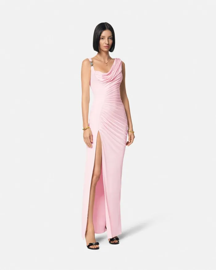 Versace Dresses Medusa 03995 Draped Gown Light Pink 8211 Women Versace Dresses Medusa 03995 Draped Gown Light Pink 8211 Women