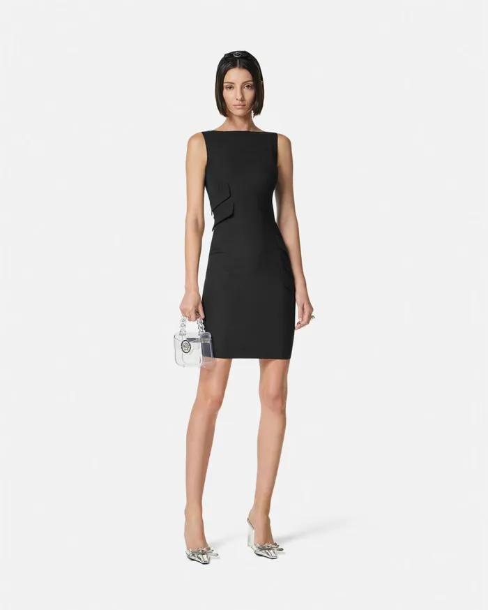 Versace Dresses WoolBlend Mini Dress Black 8211 Women Versace Dresses WoolBlend Mini Dress Black 8211 Women