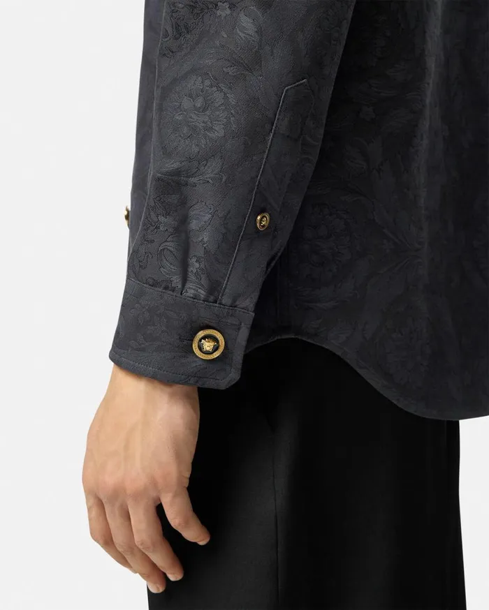 Versace Jackets and Coats Barocco Jacquard Overshirt Gray 8211 Men Versace Jackets and Coats Barocco Jacquard Overshirt Gray 8211 Men