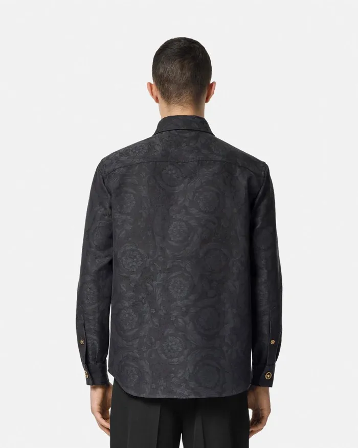 Versace Jackets and Coats Barocco Jacquard Overshirt Gray 8211 Men Versace Jackets and Coats Barocco Jacquard Overshirt Gray 8211 Men