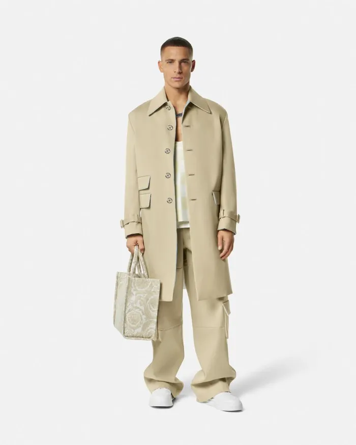 Versace Jackets and Coats Bonded Gabardine Trench Coat Beige 8211 Men Versace Jackets and Coats Bonded Gabardine Trench Coat Beige 8211 Men