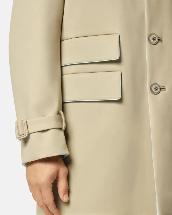 Versace Jackets and Coats Bonded Gabardine Trench Coat Beige 8211 Men Versace Jackets and Coats Bonded Gabardine Trench Coat Beige 8211 Men