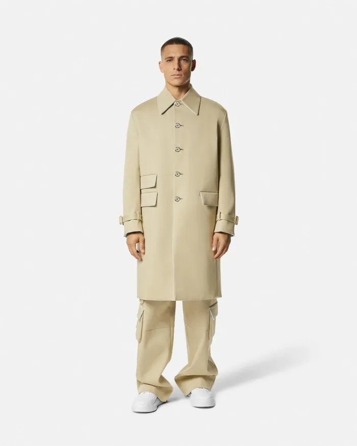 Versace Jackets and Coats Bonded Gabardine Trench Coat Beige 8211 Men Versace Jackets and Coats Bonded Gabardine Trench Coat Beige 8211 Men