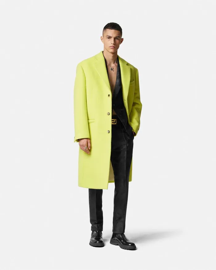 Versace Jackets and Coats SingleBreasted Long Coat Yellow 8211 Men Versace Jackets and Coats SingleBreasted Long Coat Yellow 8211 Men
