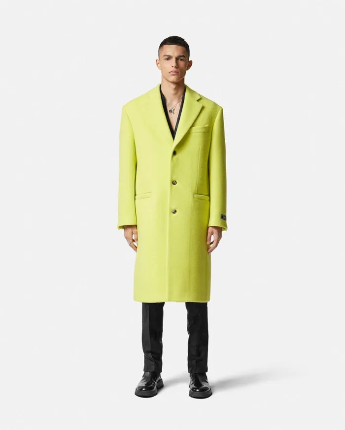 Versace Jackets and Coats SingleBreasted Long Coat Yellow 8211 Men Versace Jackets and Coats SingleBreasted Long Coat Yellow 8211 Men